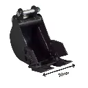 godet vue de profil sur fond blanc avec flèche de 20cm