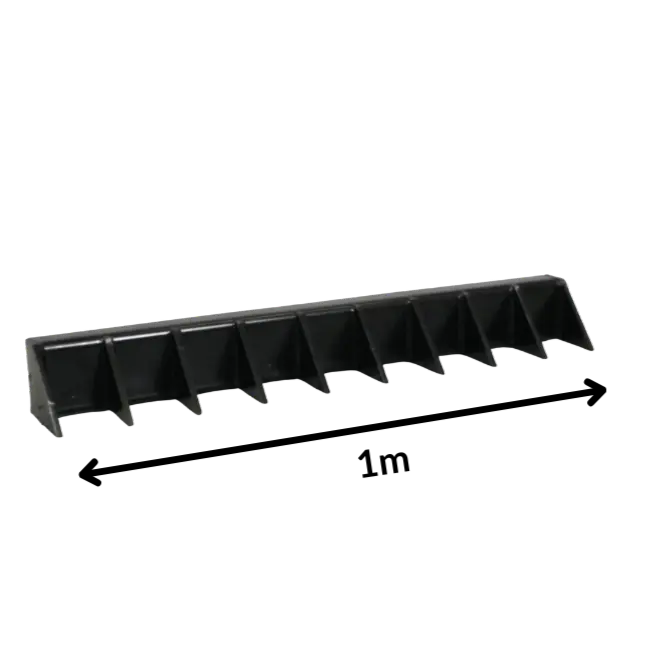 photo illustrant un rateau pour mini-pelle 600kg CP12 chargeur plus sur fond blanc avec l'inscription 1m (ou 100cm) pour illustrer sa largeur