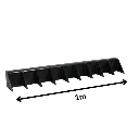 photo illustrant un rateau pour mini-pelle 600kg CP12 chargeur plus sur fond blanc avec l'inscription 1m (ou 100cm) pour illustrer sa largeur