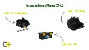 photo illustrant les accessoires offerts avec la minipelle CP12, il y a une attache rapide auto, une boîte à outils et un godet de 40CM.webp