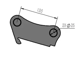 schéma de côté d'une platine avec flèches décrivant les dimensions