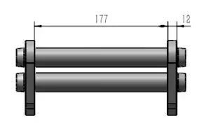schéma de face d'une platine avec flèches décrivant les dimensions