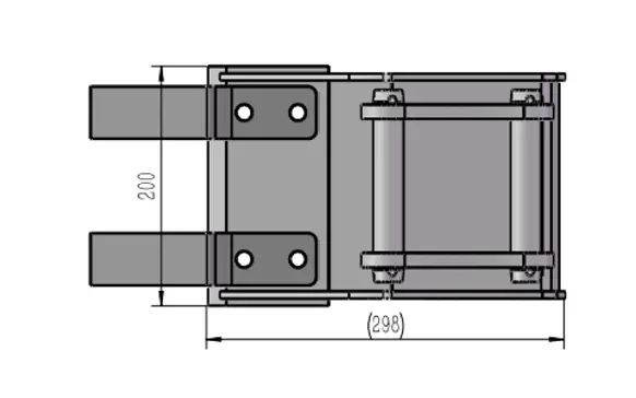 schéma de vu d'en bas avec flèches décrivant les dimensions d'un godet 20 cm