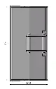 schéma de vu d'en bas avec flèches décrivant les dimensions d'un godet 60 cm